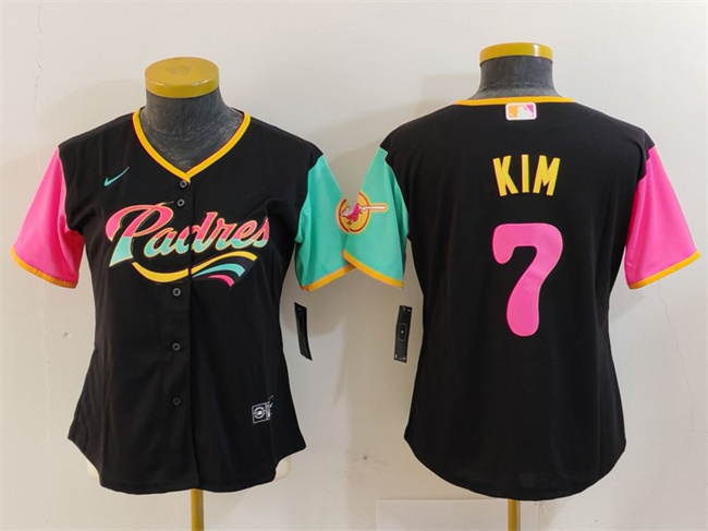 Youth San Diego Padres #7 Ha Seong Kim Black City Connect Stitched Baseball Jersey Youth San Diego Padres #7 Ha Seong Kim Black City Connect Stitched Baseball Jersey